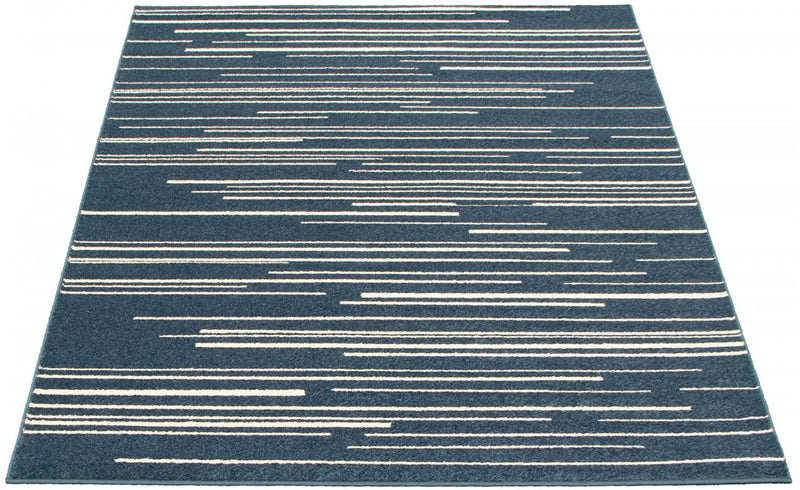 Carpette Faith couleur pétrole-crème - 3 pi 11 pox 5 pi 7 po