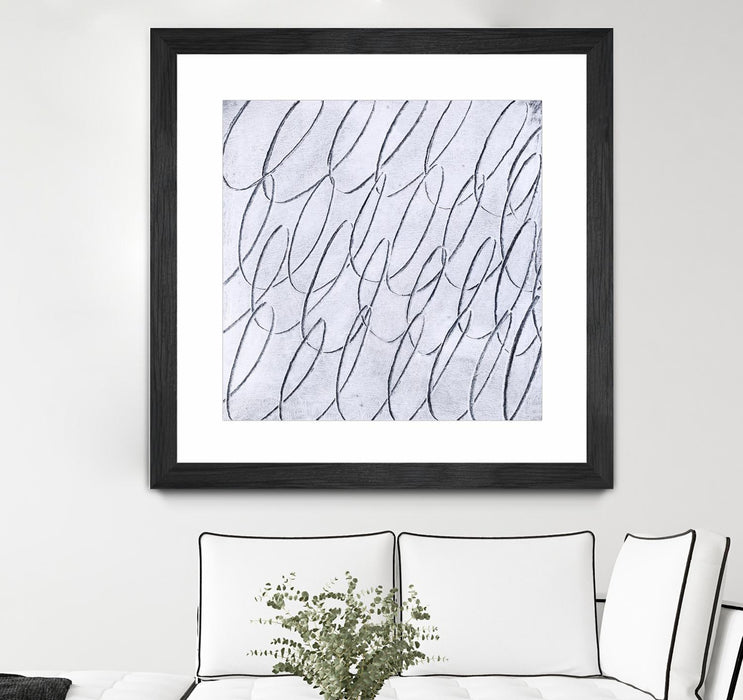 Œuvre d’art murale encadrée noire et mate « Contemplating Style » 36 x 36