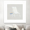 "Serene Seaside Iii Tan" Matted and Framed White 36x36 Wall Art