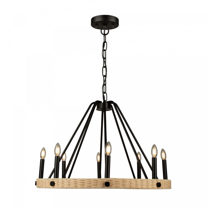 Lustre Perris noir à 8 ampoules