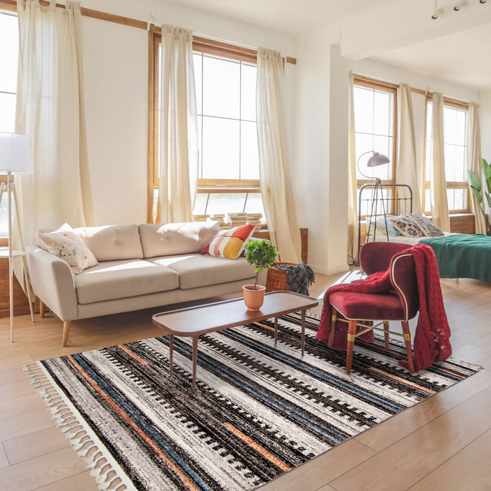  Carpette Vera Linear multicolore - 5 pi 2 po x 7 pi 5 po