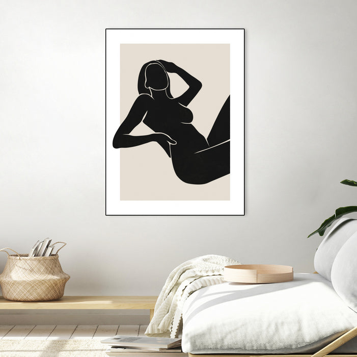 Œuvre d'art murale sur toile encadrée noire « Untitled » 30 x 40