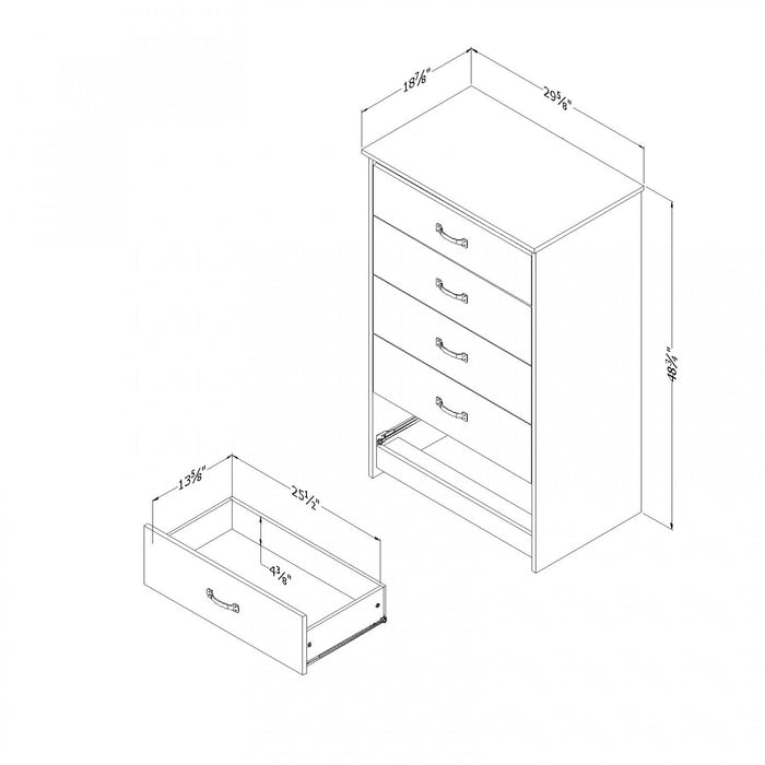 Tassio Commode 5 Tiroirs - Chêne gris