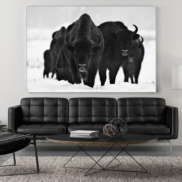 Œuvre d’art murale Giant Art « Europeans Bizons » 84 x 54