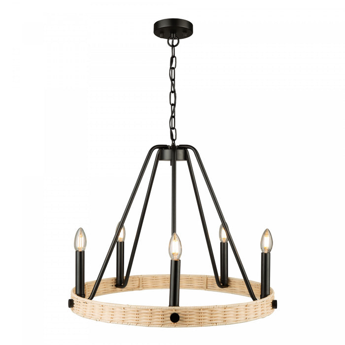 Lustre Perris noir à 5 ampoules
