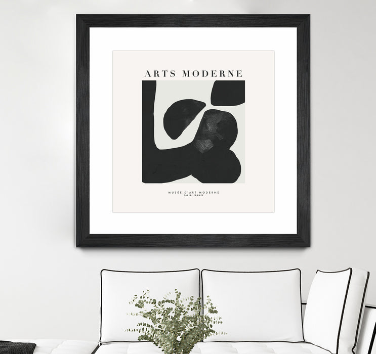 Œuvre d’art murale encadrée noire et mate « Art Moderne » 36 x 36