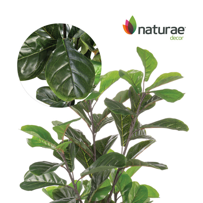 Ficus lyrata artificiel de 57 po pour l’intérieur et l’extérieur en pot noir