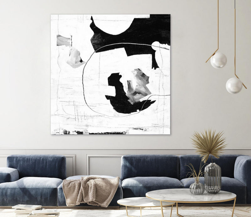 Œuvre d’art murale Giant Art « Traces Of Silver Iii » 54 x 54