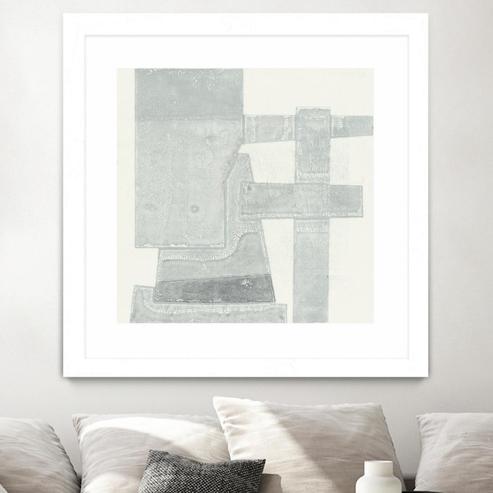 Œuvre d’art murale encadrée blanche et mate « Orien » 30 x 30