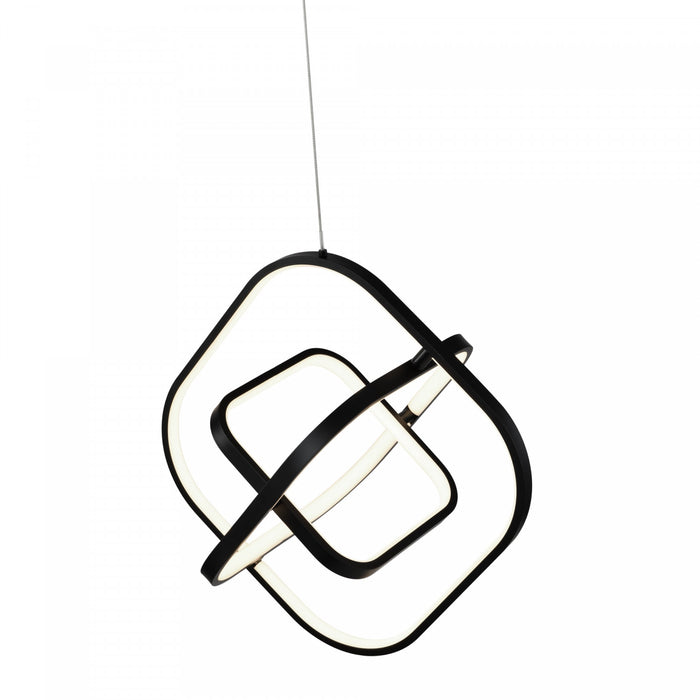 Luminaire suspendu carré Sienna noir à DEL de 30 W