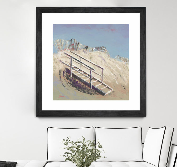 Œuvre d’art murale encadrée noire et mate « Beach Access » 30 x 30
