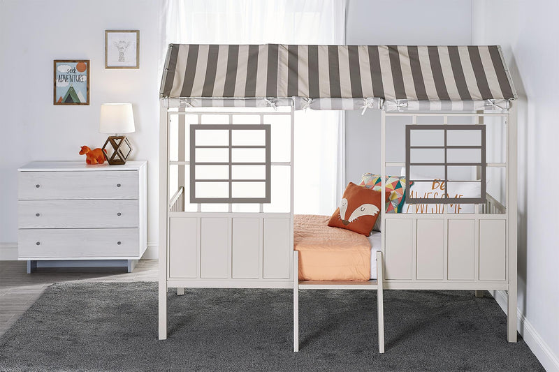 Lit mezzanine simple Forest Rowan Valley de Little Seeds - gris et taupe