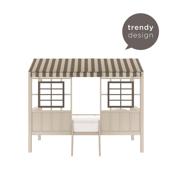 Lit mezzanine simple Forest Rowan Valley de Little Seeds - gris et taupe