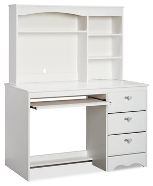 Bureau d'étude Diamond Dreams pour enfants avec crédence et tiroirs - blanc