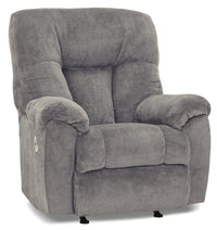  Fauteuil berçant à inclinaison électrique Design à mon image de 39 po en tissu de chenille avec port USB - gris ardoise terreux