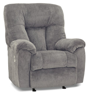 Fauteuil berçant à inclinaison électrique Design à mon image de 39 po en tissu de chenille avec port USB - gris ardoise terreux