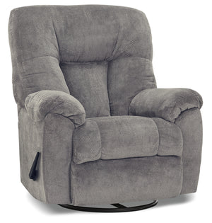 Fauteuil pivotant, berçant et inclinable Design à mon image de 39 po en tissu de chenille - gris ardoise terreux