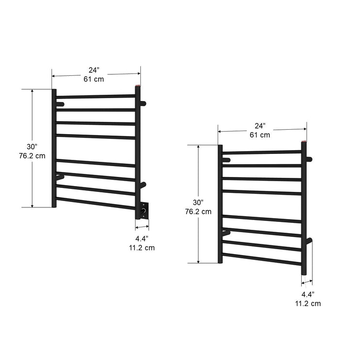 Porte-serviettes chauffant électrique Prestige d’Ancona 8 barres, câblé ou branché - AN-5383