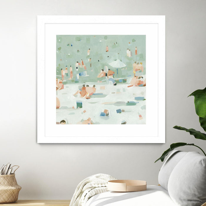 Œuvre d’art murale encadrée blanche et mate « Summer Confetti I » 30 x 30