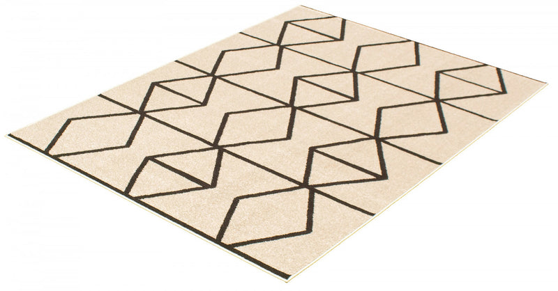 Carpette Anandi ivoire-brune - 3 pi 11 pox 5 pi 7 po