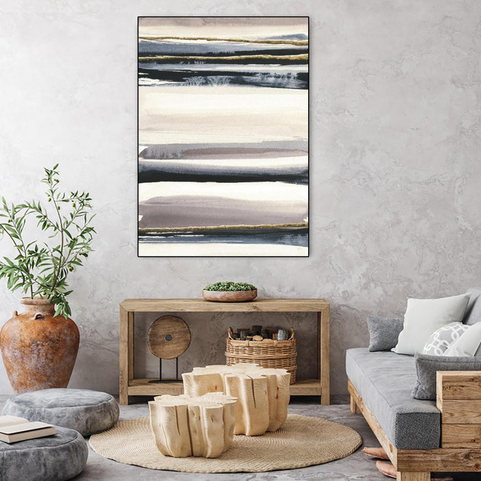 Œuvre d’art murale sur toile encadrée noire « Gilded Grey Iii » 24 x 32