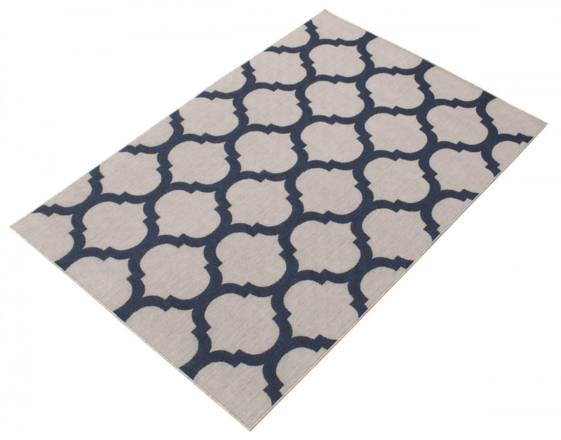 Carpette Sophie grisebleu marine - 6 pi 7 po x 9 pi 6 po