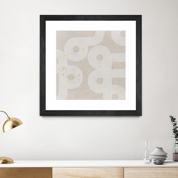 Œuvre d’art murale encadrée noire et mate « Fluxus I » 30 x 30