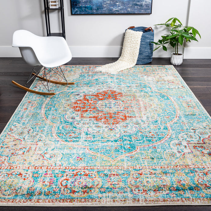 Carpette Sav Royal Vintage turquoise 3 x 5