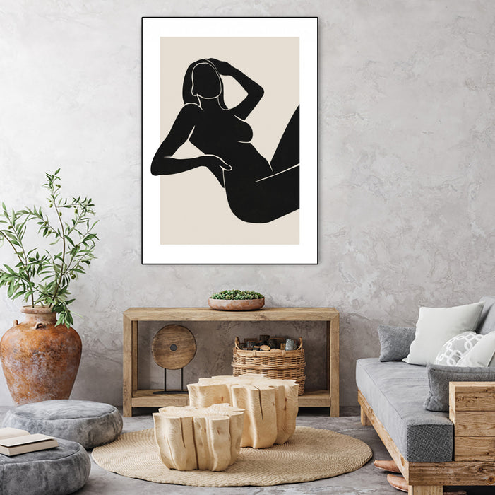 Œuvre d'art murale sur toile encadrée noire « Untitled » 30 x 40