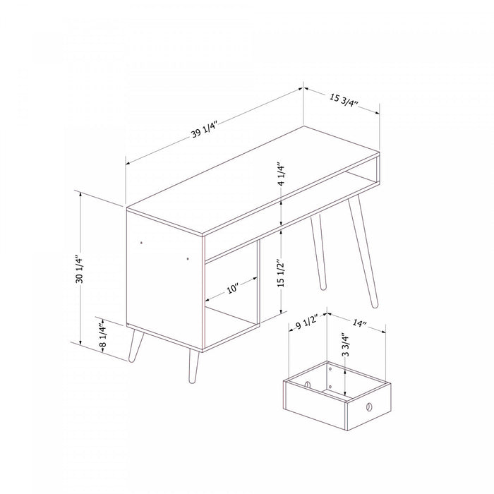 Bureau d'ordinateur Kodali - bois naturel 