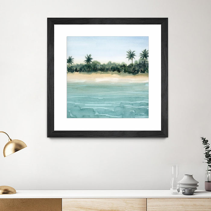 Œuvre d’art murale encadrée noire et mate « Paradis Ii » 36 x 36