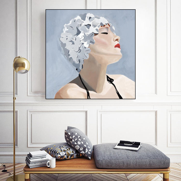 Œuvre d’art murale sur toile encadrée noire « Getting My Tan On » 20 x 20