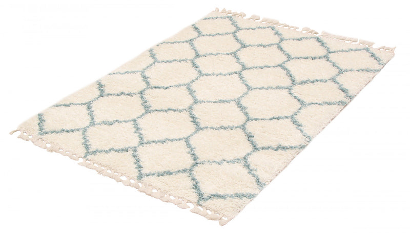 Carpette à poil long Helma Trellis crème 5 pi 3 po x 7 pi 3 po