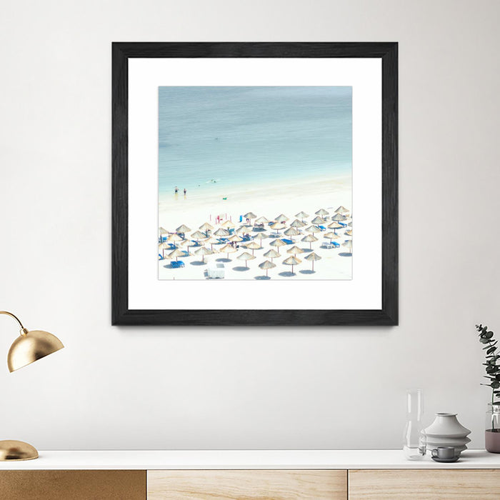 Œuvre d’art murale encadrée noire et mate « Sesimbra I » 36 x 36