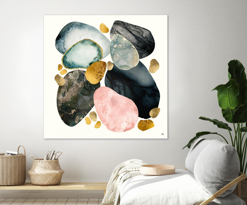 Œuvre d’art murale Giant Art « Pebble Abstract » 72 x 72