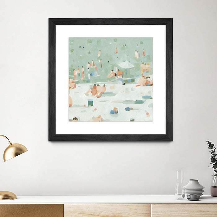 Œuvre d’art murale encadrée noire et mate « Summer Confetti I » 30 x 30