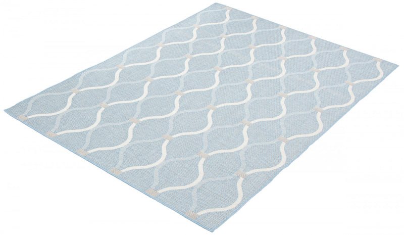 Carpette Neisha Abstract bleu clair 6 pi 7 po x 9 pi 6 po