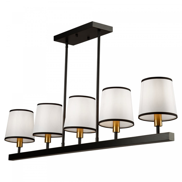 Luminaire suspendu Coco noir et doré à 5 ampoules