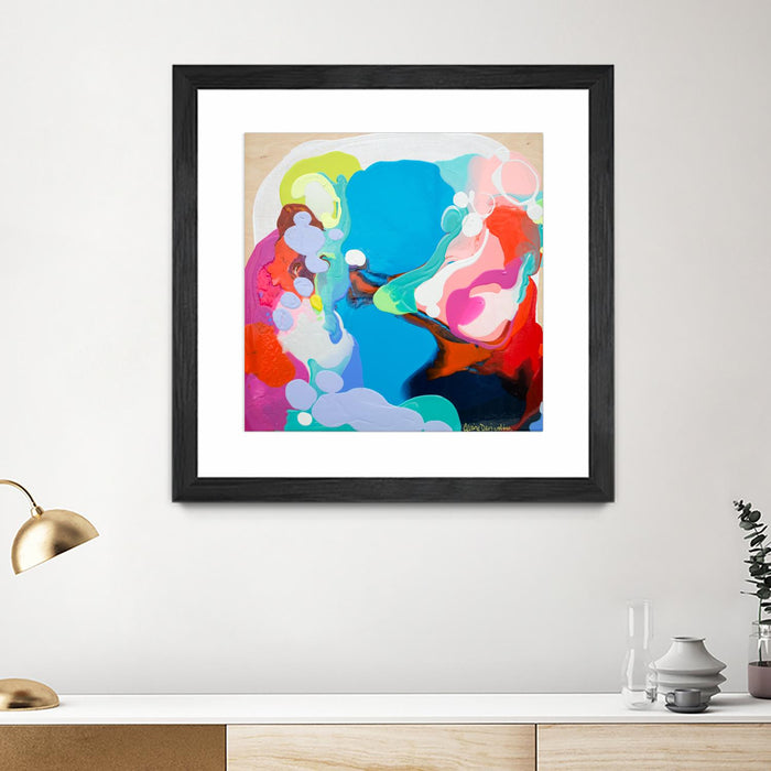 Œuvre d’art murale encadrée noire et mate « Traveling Back In Time » 36 x 36