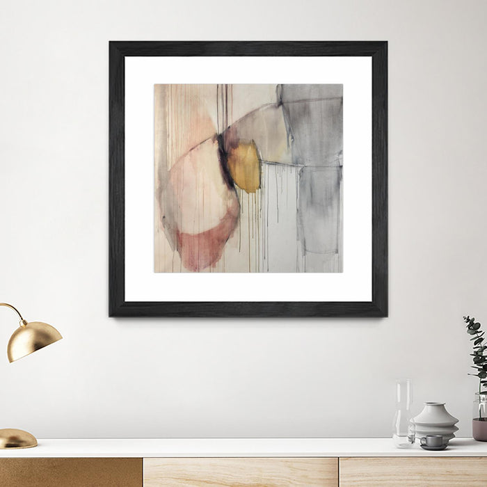 Œuvre d’art murale encadrée noire et mate « Trapped Silence » 30 x 30