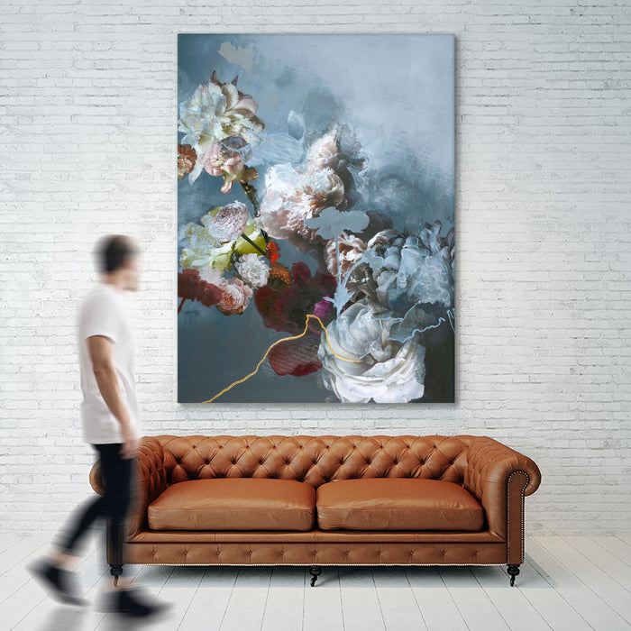 Œuvre d’art murale Giant Art « Haute Couture Blue » 72 x 54