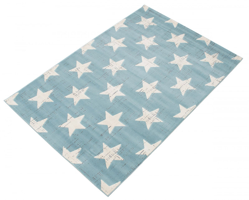 Carpette Ira turquoise 4 pi 7 po x 6 pi 7 po
