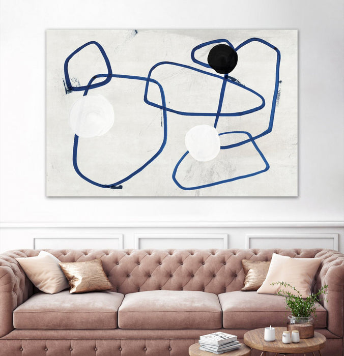 Œuvre d’art murale Giant Art « Midblue I » 84 x 54