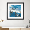 "Surf's Up" Matted and Framed Black 36x36 Wall Art