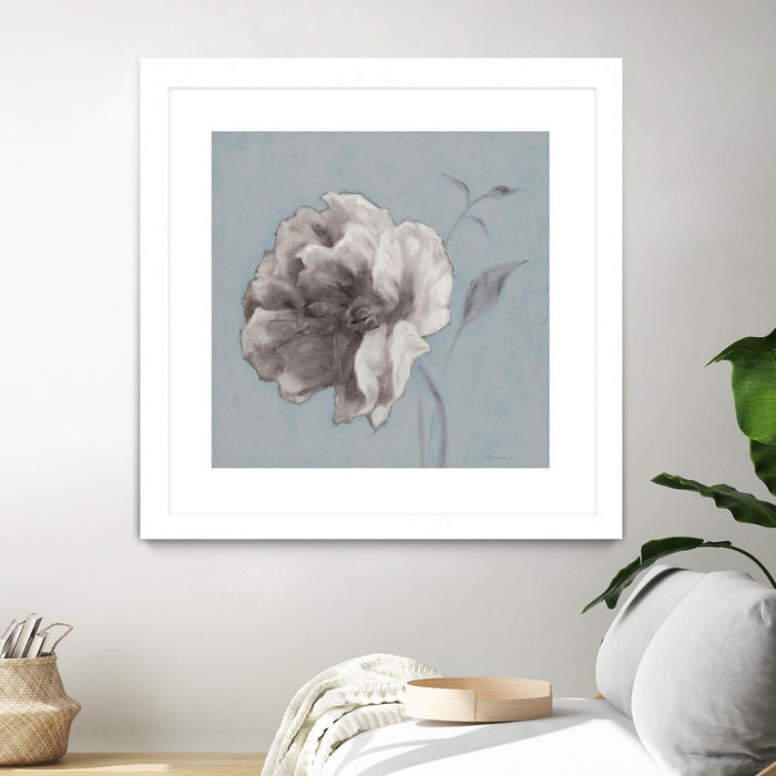 Œuvre d’art murale encadrée blanche et mate « Floral Symposium Ii » 30 x 30