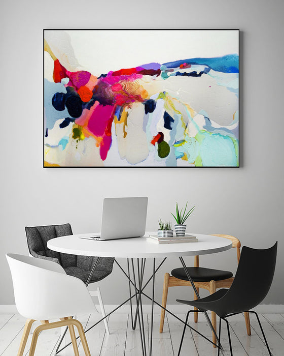 Œuvre d’art murale sur toile encadrée noire « Reach In Out » 24 x 36