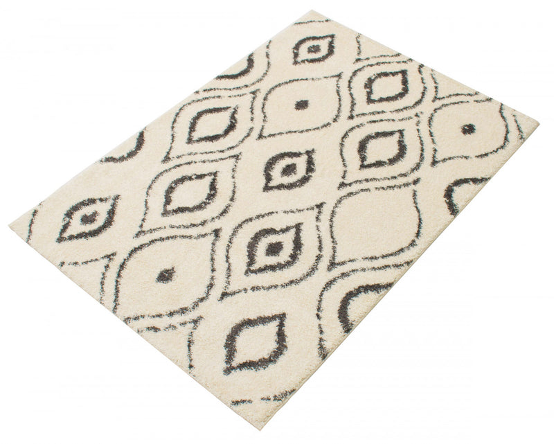 Carpette à poil long Gael ivoire 7 pi 10 po x 10 pi 0 po