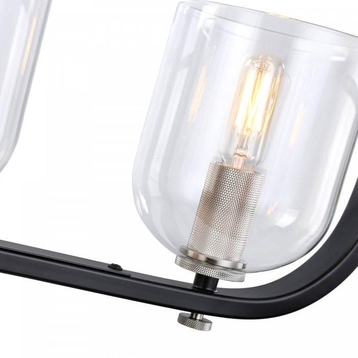 Luminaire pour îlot Cheshire noir et nickel à 5 ampoules