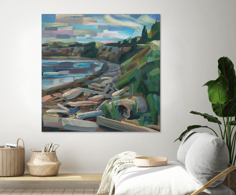 Œuvre d’art murale Giant Art « Early Morning On The Beach » 72 x 72