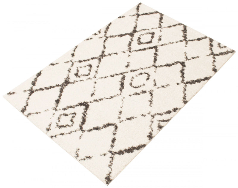 Carpette à poil long Serafina ivoire 3 pi 11 po x 6 pi 0 po